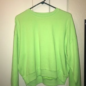 Neon green crew neck sweatshirt